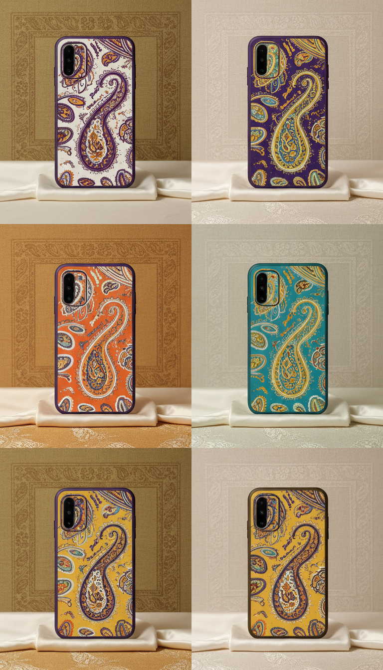 Paisley Motif Phone Case in Jewel Tones